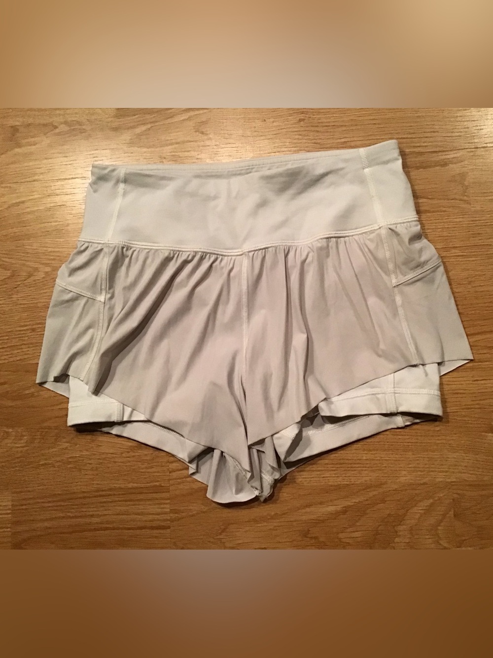 lululemon athletica Light Gray Ruffle Skort-Style Athletic Short
